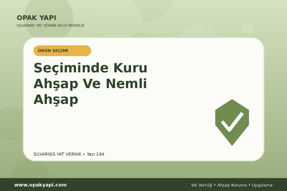 Marshall Silvarnis Yat Vernik Seçiminde Kuru Ahşap Ve Nemli Ahşap