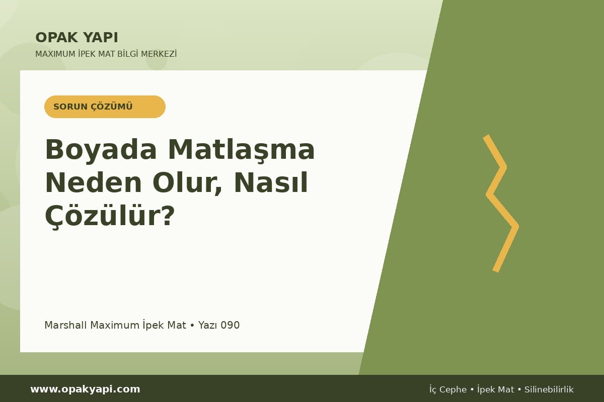 Maximum İpek Mat Boyada Matlaşma Neden Olur, Nasıl Çözülür?