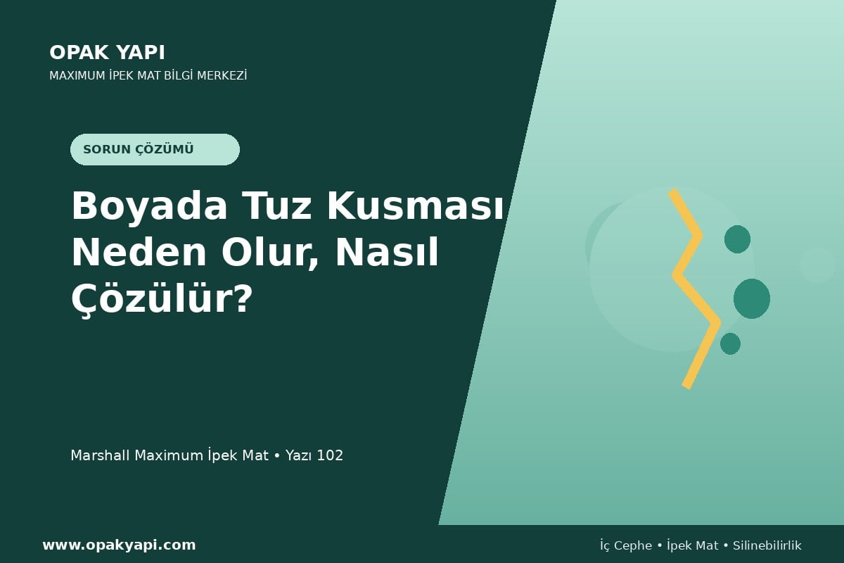 Maximum İpek Mat Boyada Tuz Kusması Neden Olur, Nasıl Çözülür?