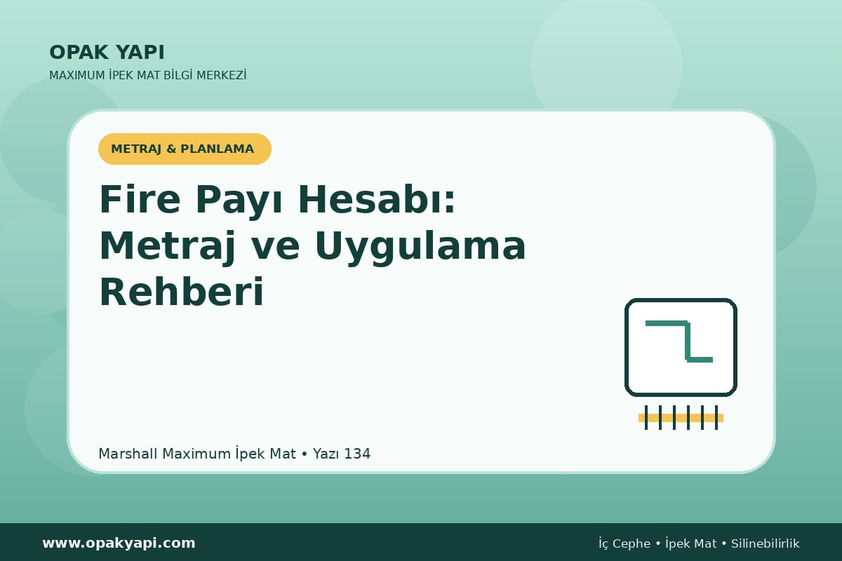 Maximum İpek Mat Fire Payı Hesabı: Metraj ve Uygulama Rehberi