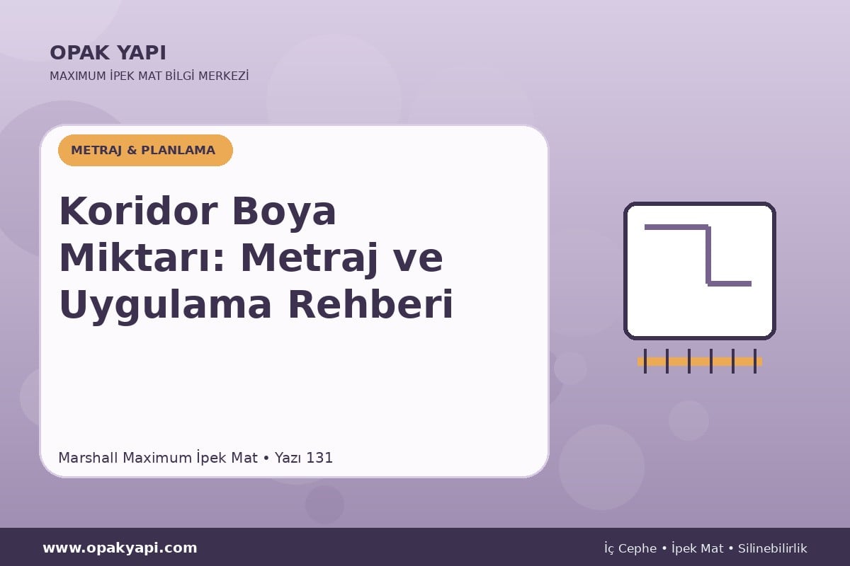 Maximum İpek Mat Koridor Boya Miktarı: Metraj ve Uygulama Rehberi