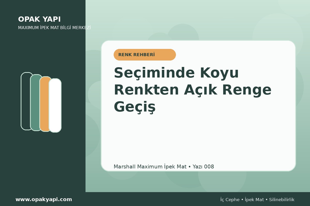 Maximum İpek Mat Seçiminde Koyu Renkten Açık Renge Geçiş