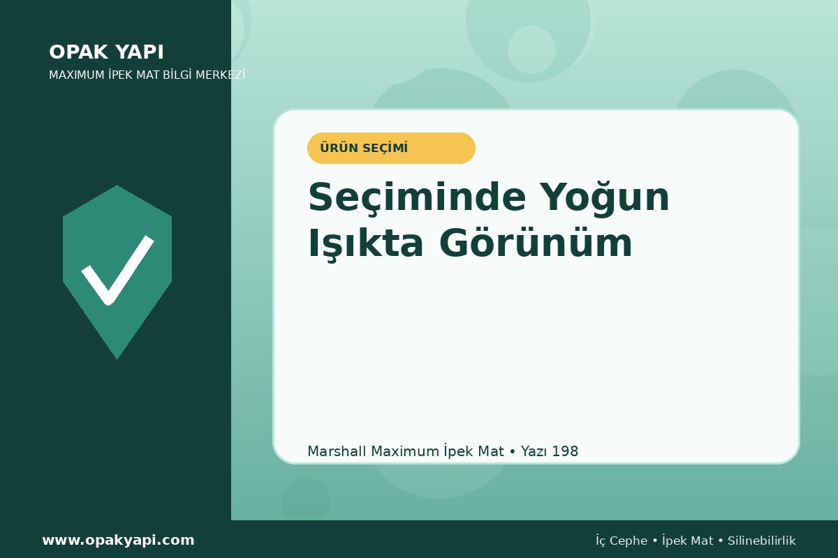 Maximum İpek Mat Seçiminde Yoğun Işıkta Görünüm