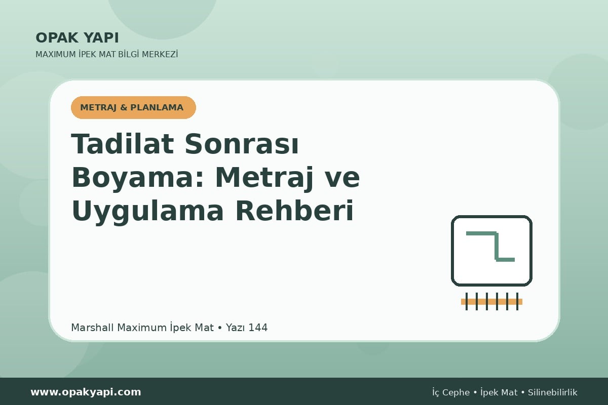 Maximum İpek Mat Tadilat Sonrası Boyama: Metraj ve Uygulama Rehberi