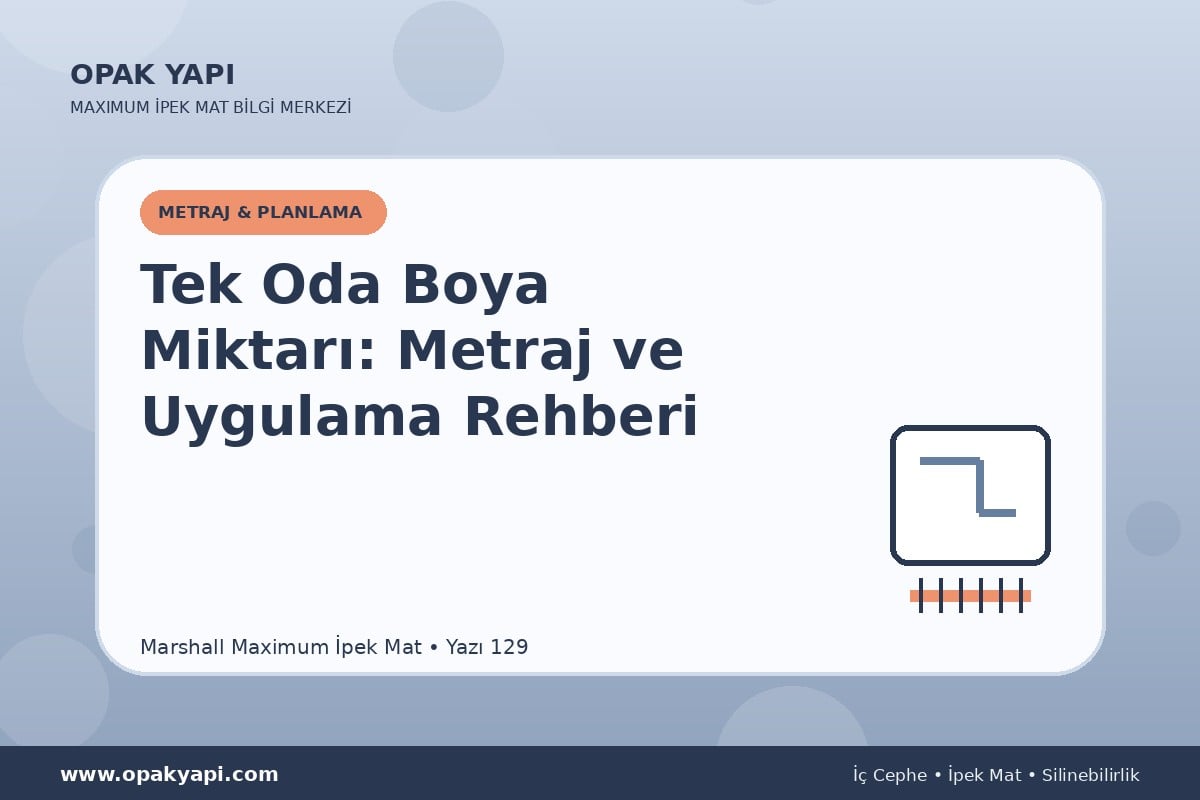 Maximum İpek Mat Tek Oda Boya Miktarı: Metraj ve Uygulama Rehberi