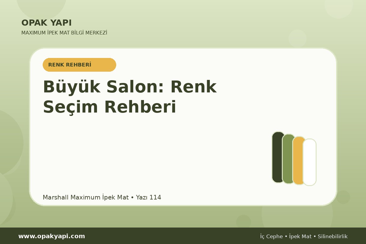 Maximum İpek Mat ile Büyük Salon: Renk Seçim Rehberi
