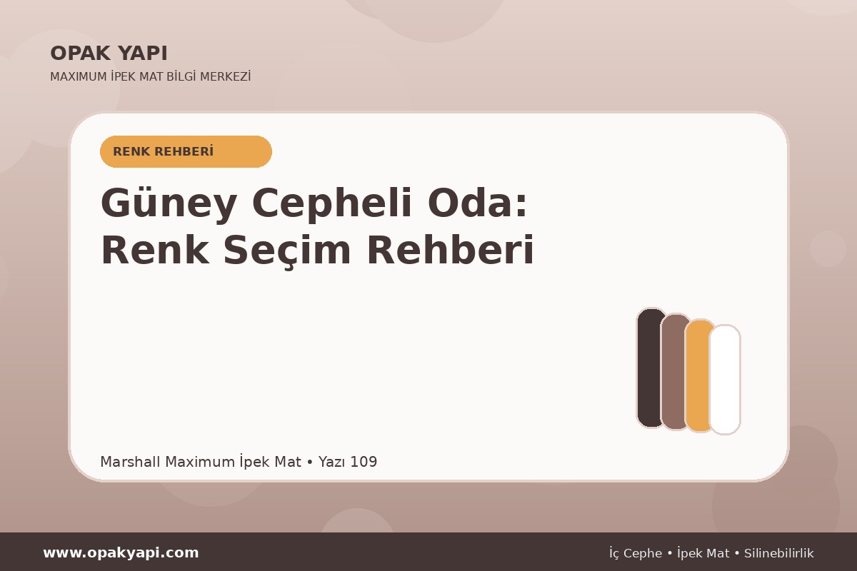 Maximum İpek Mat ile Güney Cepheli Oda: Renk Seçim Rehberi