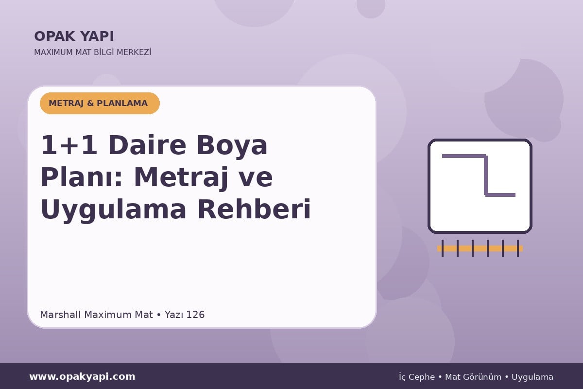 Maximum Mat 1+1 Daire Boya Planı: Metraj ve Uygulama Rehberi