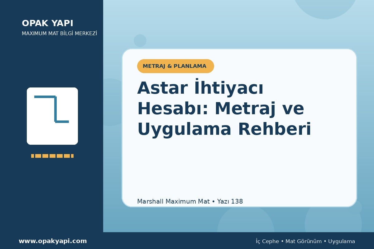 Maximum Mat Astar İhtiyacı Hesabı: Metraj ve Uygulama Rehberi