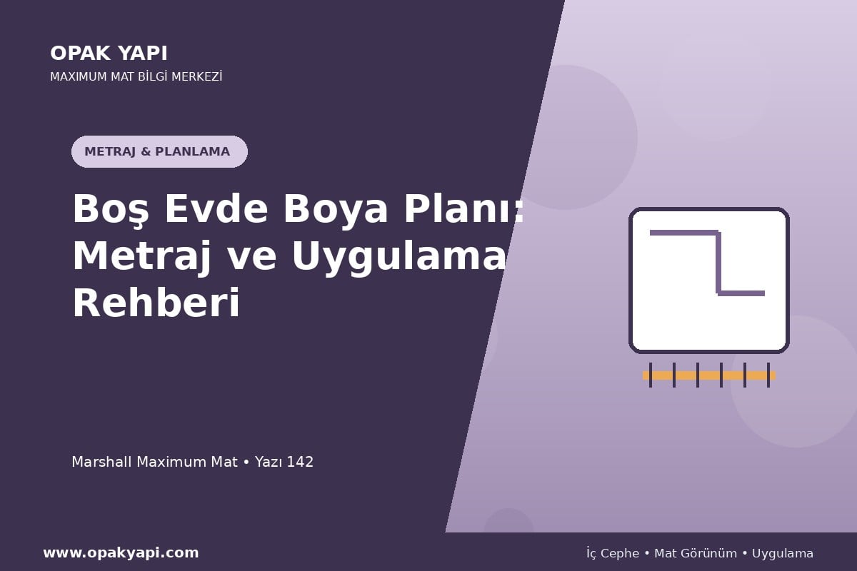 Maximum Mat Boş Evde Boya Planı: Metraj ve Uygulama Rehberi