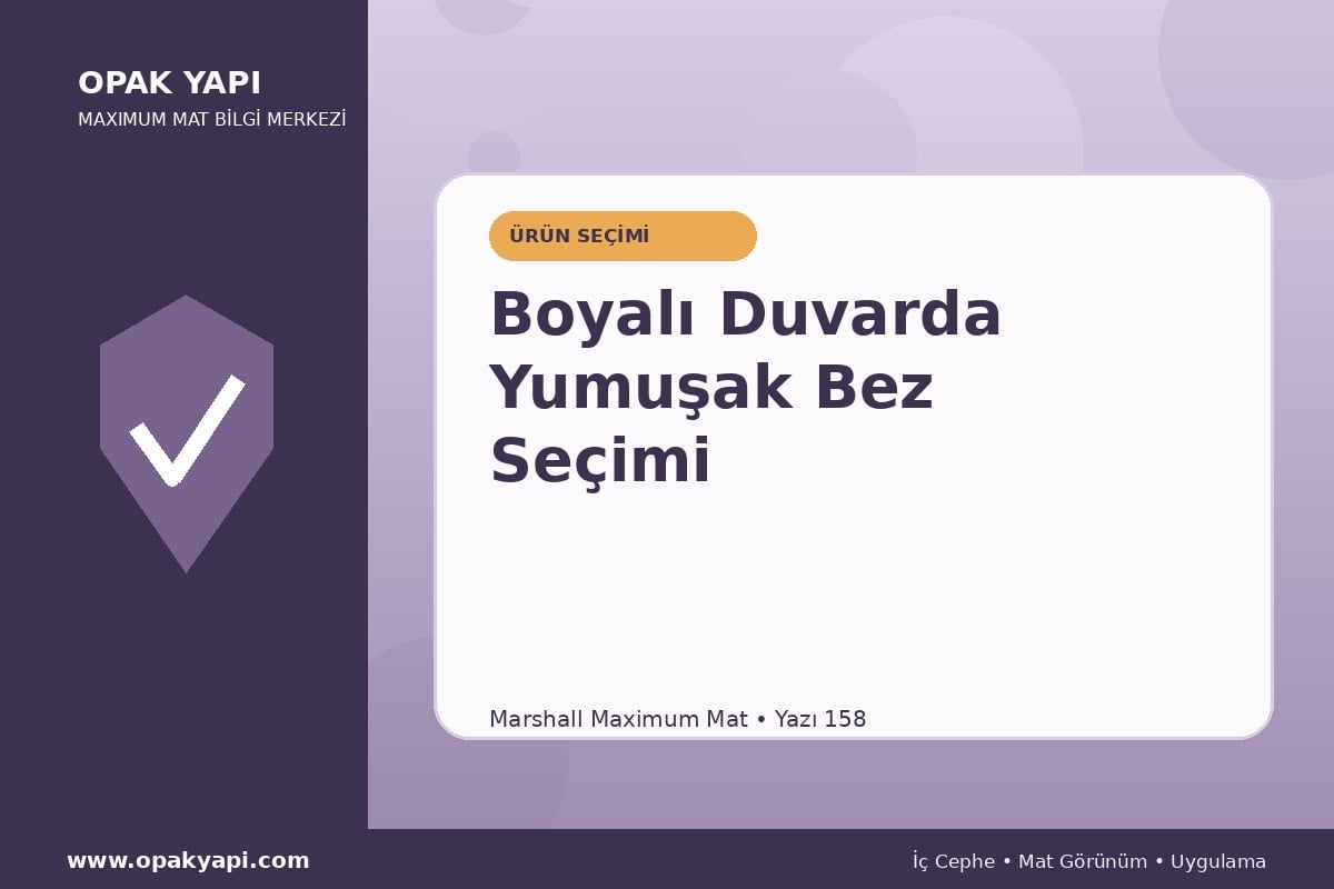 Maximum Mat Boyalı Duvarda Yumuşak Bez Seçimi