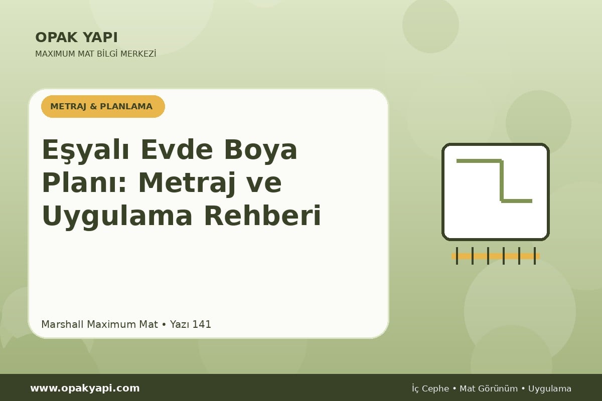 Maximum Mat Eşyalı Evde Boya Planı: Metraj ve Uygulama Rehberi