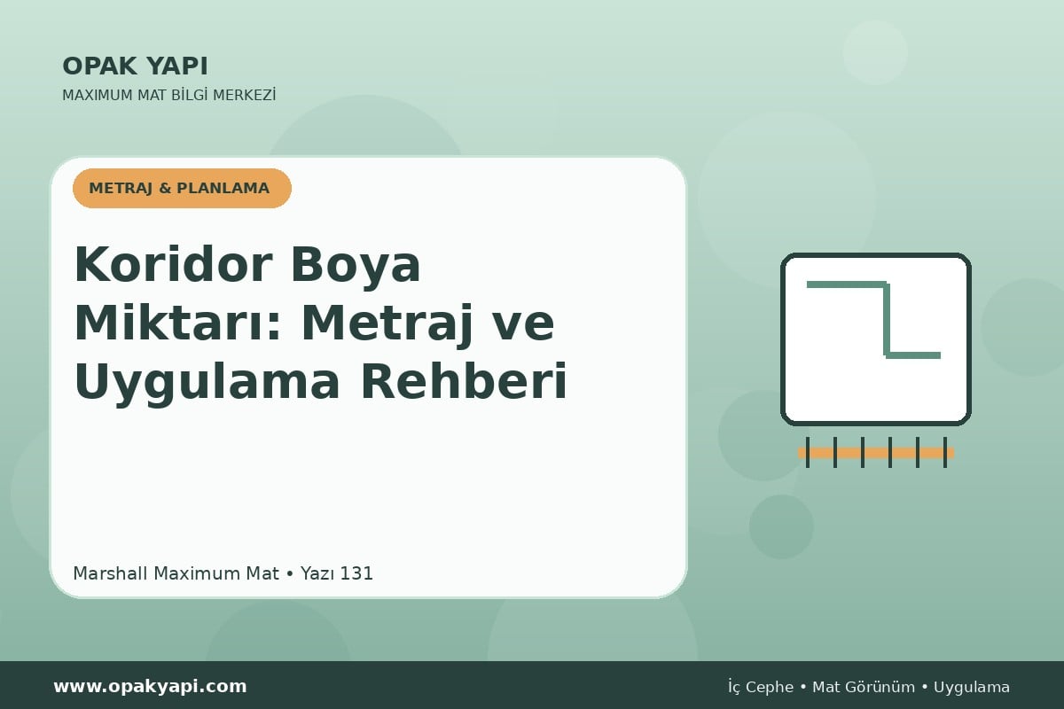 Maximum Mat Koridor Boya Miktarı: Metraj ve Uygulama Rehberi