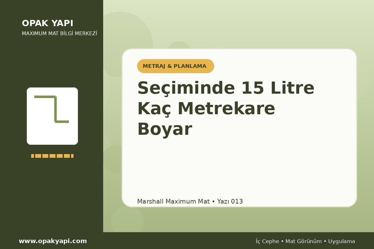 Maximum Mat Seçiminde 15 Litre Kaç Metrekare Boyar