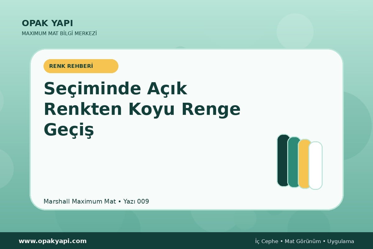 Maximum Mat Seçiminde Açık Renkten Koyu Renge Geçiş