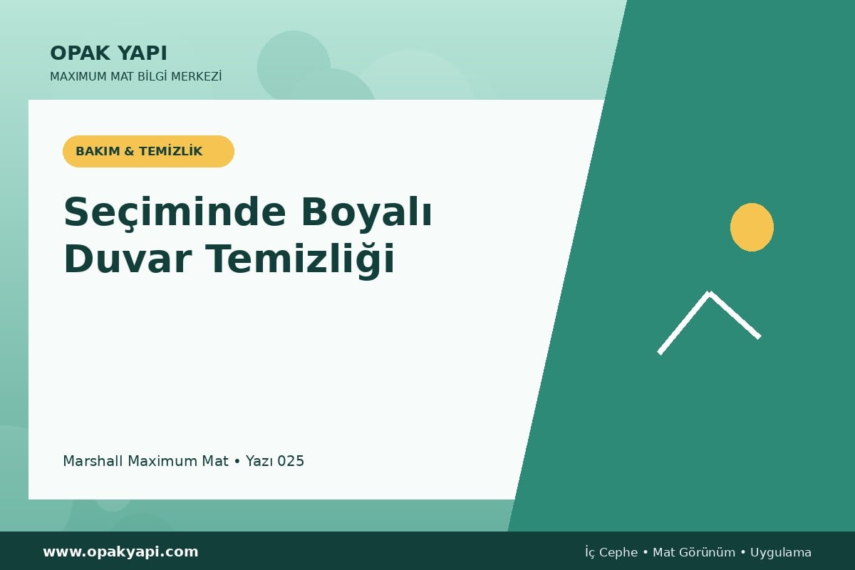 Maximum Mat Seçiminde Boyalı Duvar Temizliği