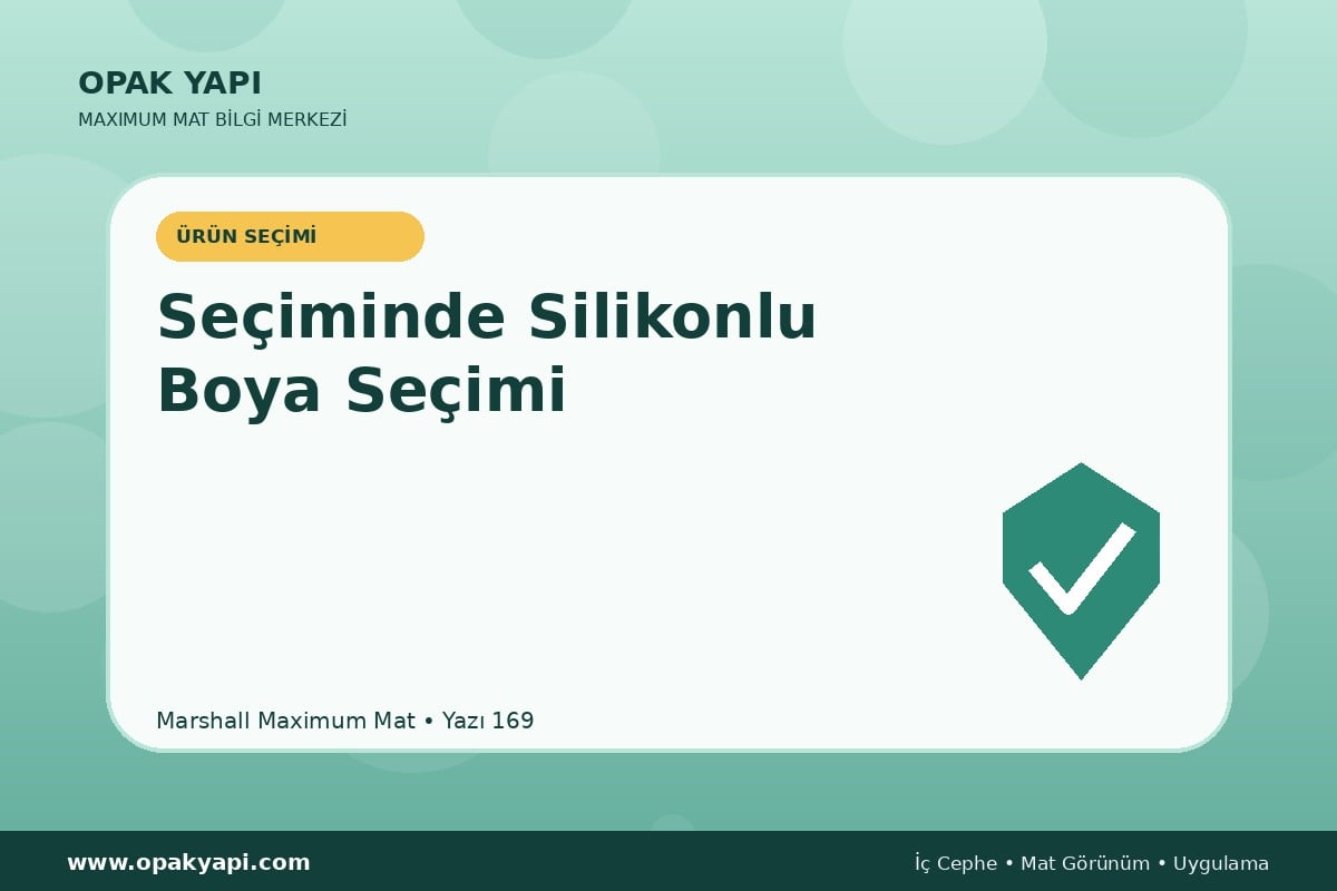 Maximum Mat Seçiminde Silikonlu Boya Seçimi