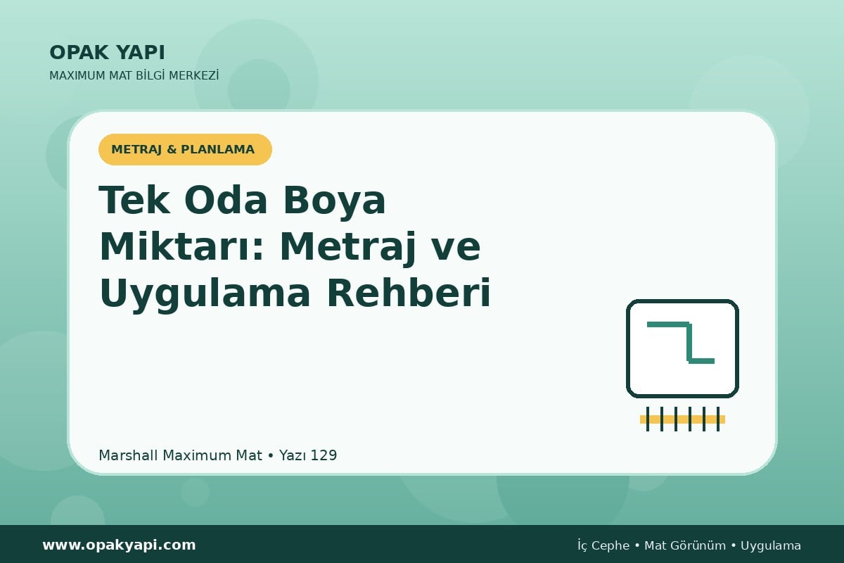 Maximum Mat Tek Oda Boya Miktarı: Metraj ve Uygulama Rehberi