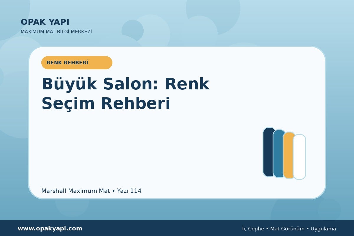 Maximum Mat ile Büyük Salon: Renk Seçim Rehberi
