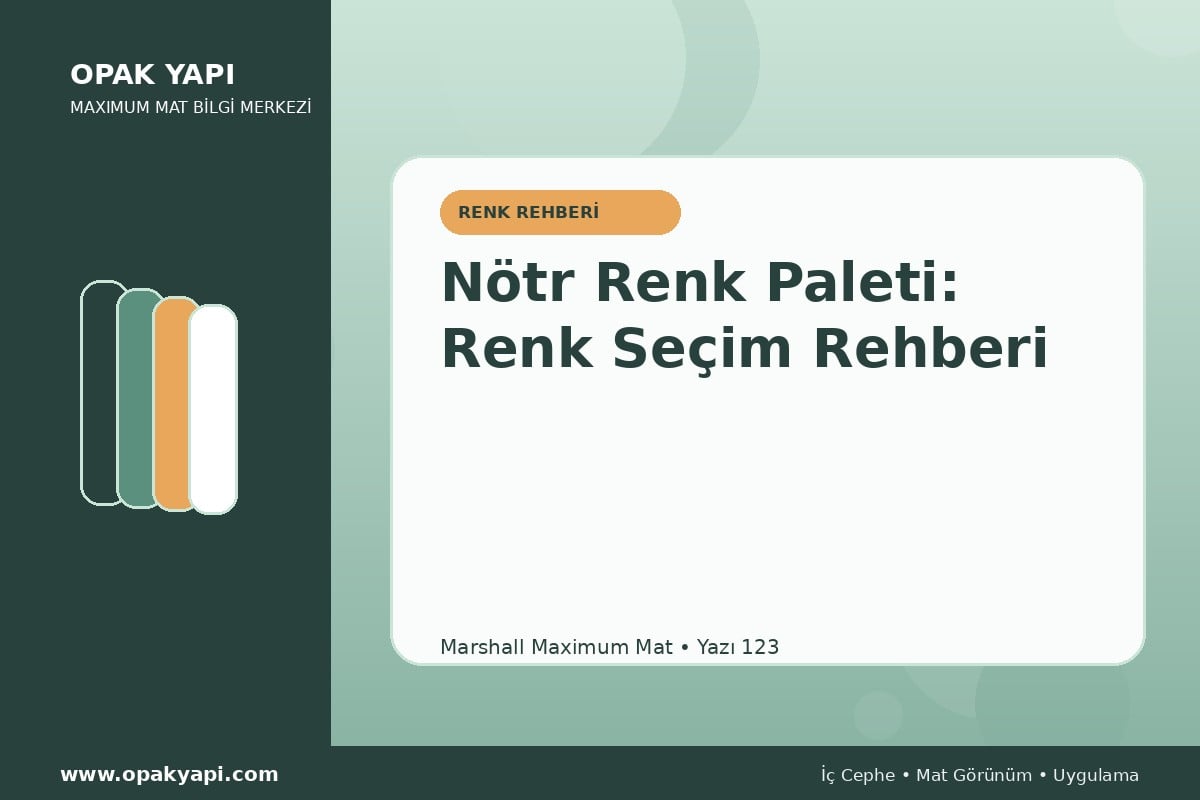 Maximum Mat ile Nötr Renk Paleti: Renk Seçim Rehberi