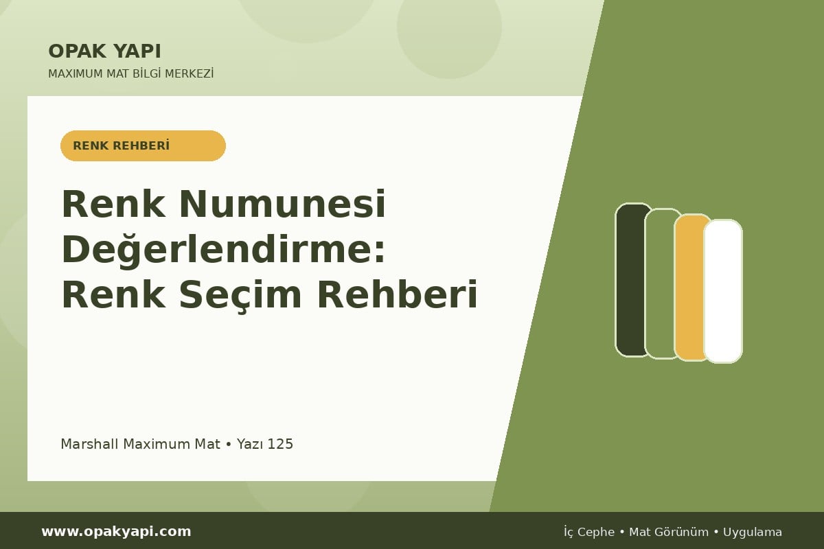 Maximum Mat ile Renk Numunesi Değerlendirme: Renk Seçim Rehberi