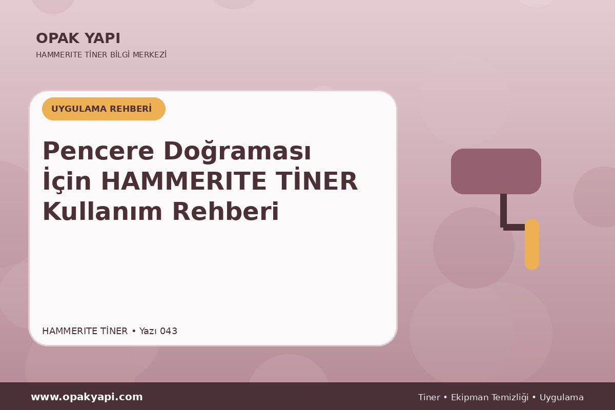 Pencere Doğraması İçin Marshall Hammerite Tiner Kullanım Rehberi