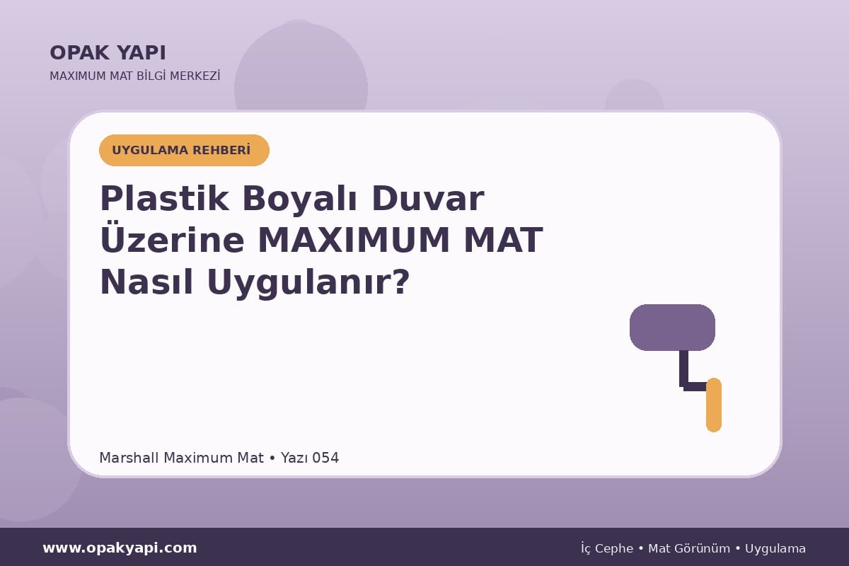 Plastik Boyalı Duvar Üzerine Maximum Mat Nasıl Uygulanır?