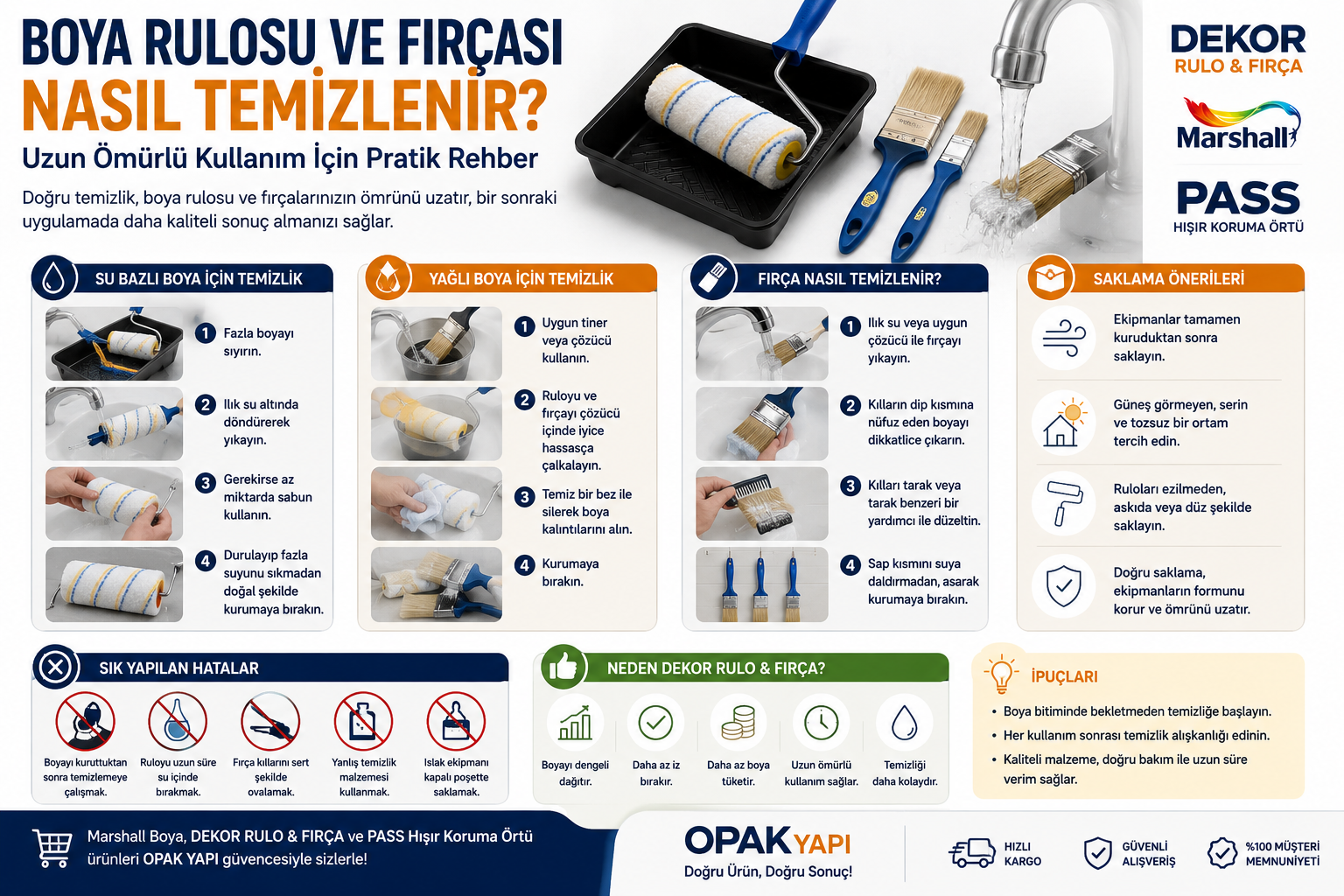 RULO ve FIRÇA TEMİZLİĞİ