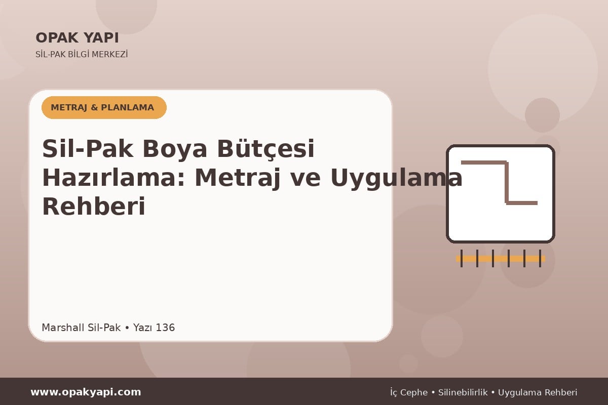 Sil-Pak Boya Bütçesi Hazırlama: Metraj ve Uygulama Rehberi