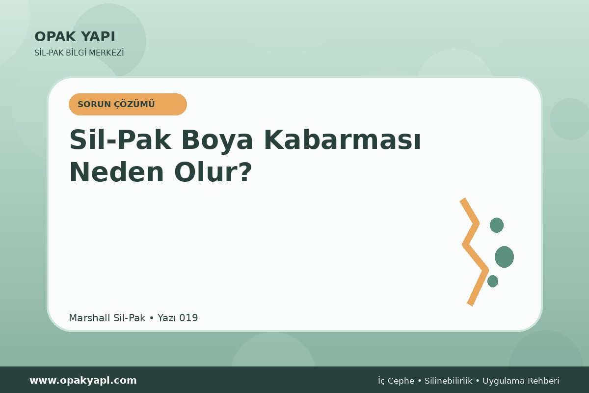 Sil-Pak Boya Kabarması Neden Olur?