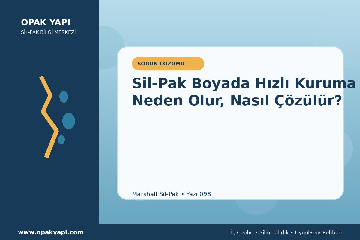 Sil-Pak Boyada Geç Kuruma Neden Olur, Nasıl Çözülür?