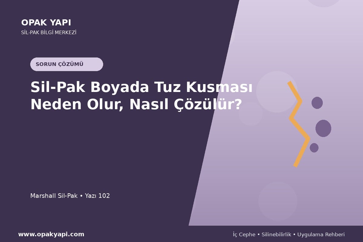 Sil-Pak Boyada Tuz Kusması Neden Olur, Nasıl Çözülür?