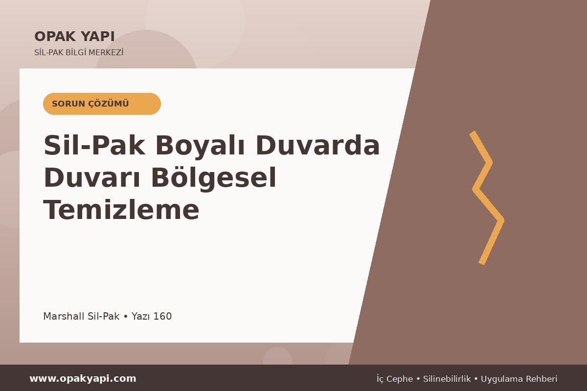 Sil-Pak Boyalı Duvarda Duvarı Bölgesel Temizleme