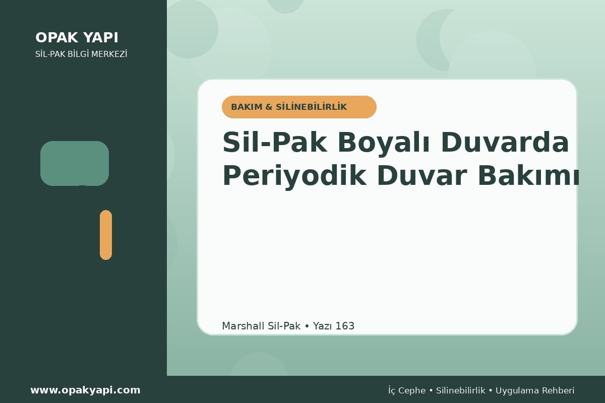 Sil-Pak Boyalı Duvarda Periyodik Duvar Bakımı