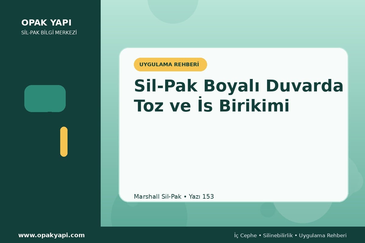 Sil-Pak Boyalı Duvarda Toz ve İs Birikimi