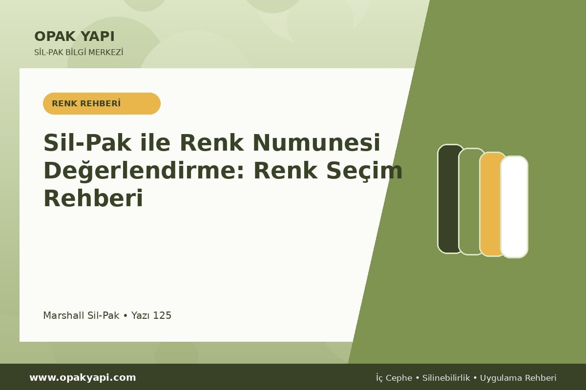 Sil-Pak ile Renk Numunesi Değerlendirme: Renk Seçim Rehberi