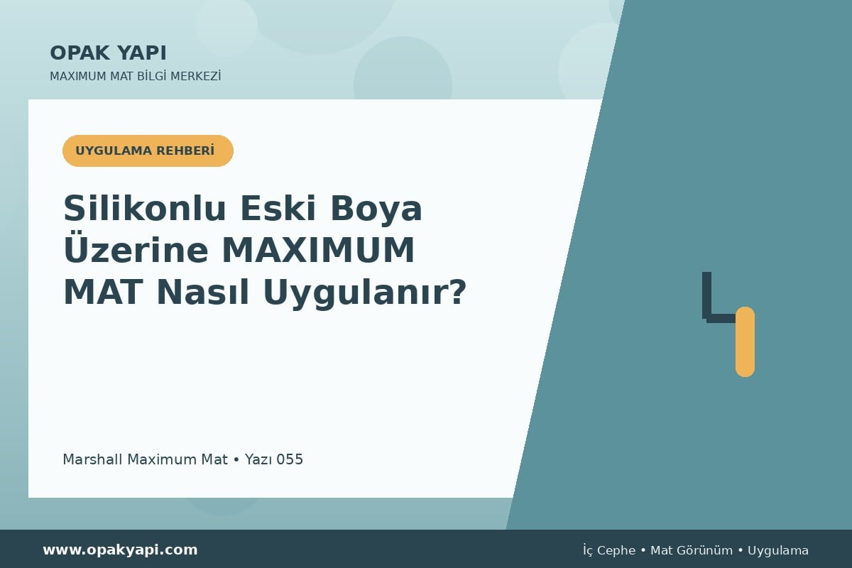 Silikonlu Eski Boya Üzerine Maximum Mat Nasıl Uygulanır?