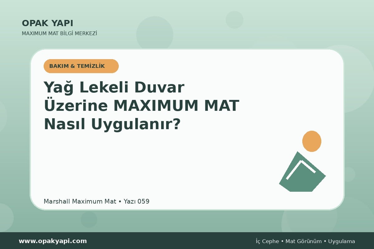 Yağ Lekeli Duvar Üzerine Maximum Mat Nasıl Uygulanır?