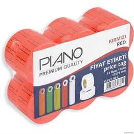 Piano Fiyat Etiketi P Fet 005 12li Kırmızı