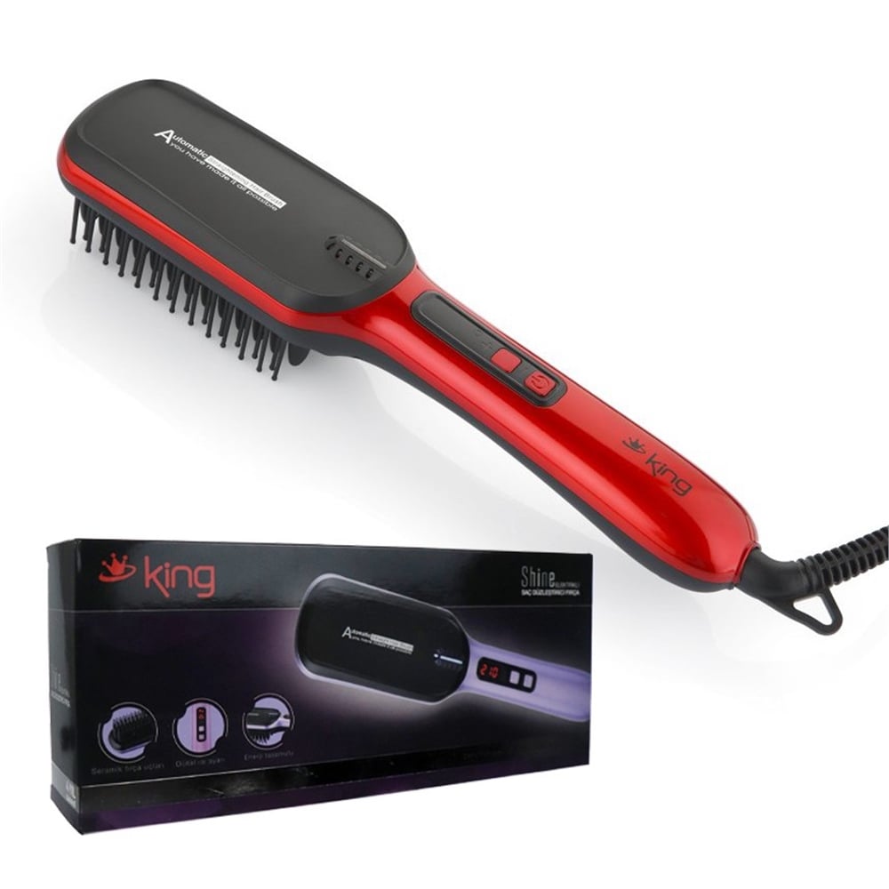 King Shine Saç Düzleştirici Fırça Kırmızı K920 Online Satış