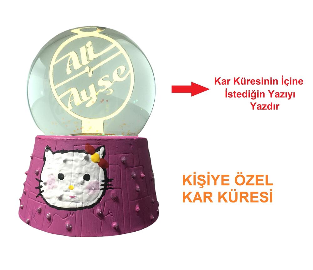 Kişiye Özel Kar Küresi Kedi Konsept