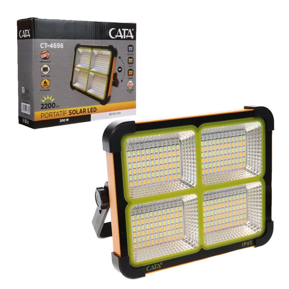Cata Ct-4698 200w Solar Led Projektör Taşınabilir Kumandalı Ucuz Toptan  Fiyat