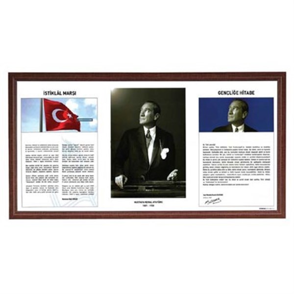 İnterpano Atatürk Köşesi 50x100 Piramit-Lamine Çerçeveli / 8697659887544