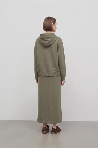 Art Çıtçıtlı Sweat Takım Haki