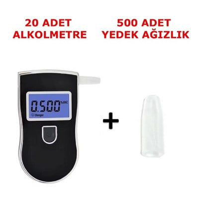20 Adet AT-818 Alkolmetre Promil Ölçer 500 Adet Yedek Ağızlık Seti