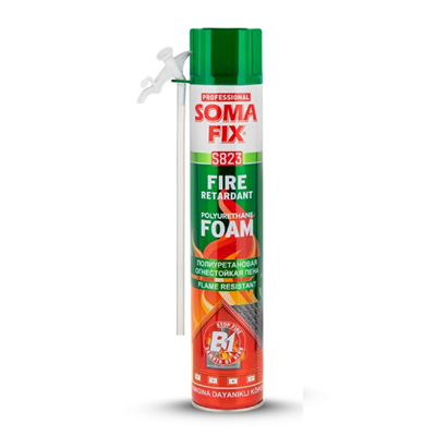 750 ml 870 gr Somafix Yangına Dayanıklı Poliüretan Köpük B1 Pembe Köpük S823