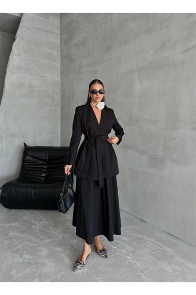 Premium Kalite Kuşaklı Ceket