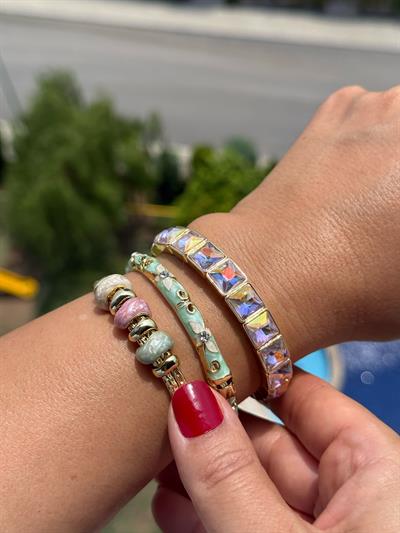 3LÜ Yeşil Lila Bileklik Kombini