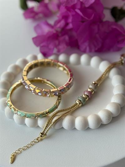 3LÜ Yeşil Lila Bileklik Kombini