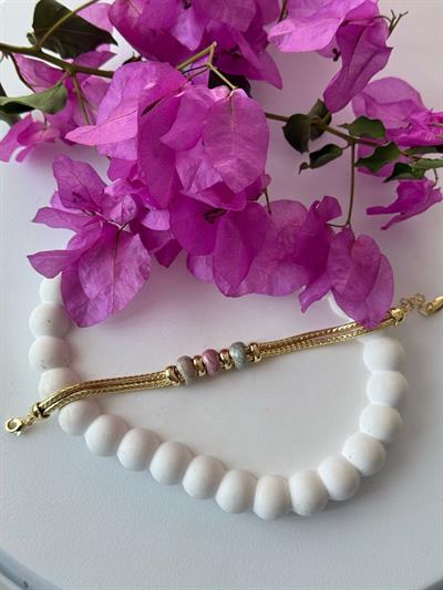 Çelik 14k Üç Renkli Bileklik